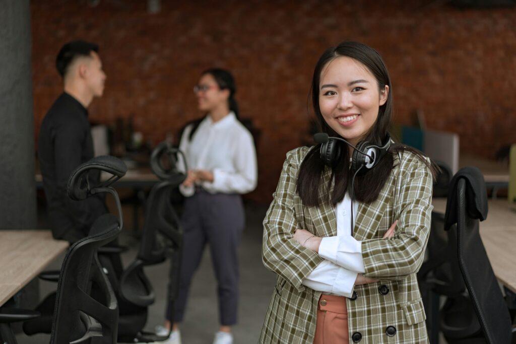 A person practicing mindfulness meditation, smiling and enjoying peaceful self-Happiness.